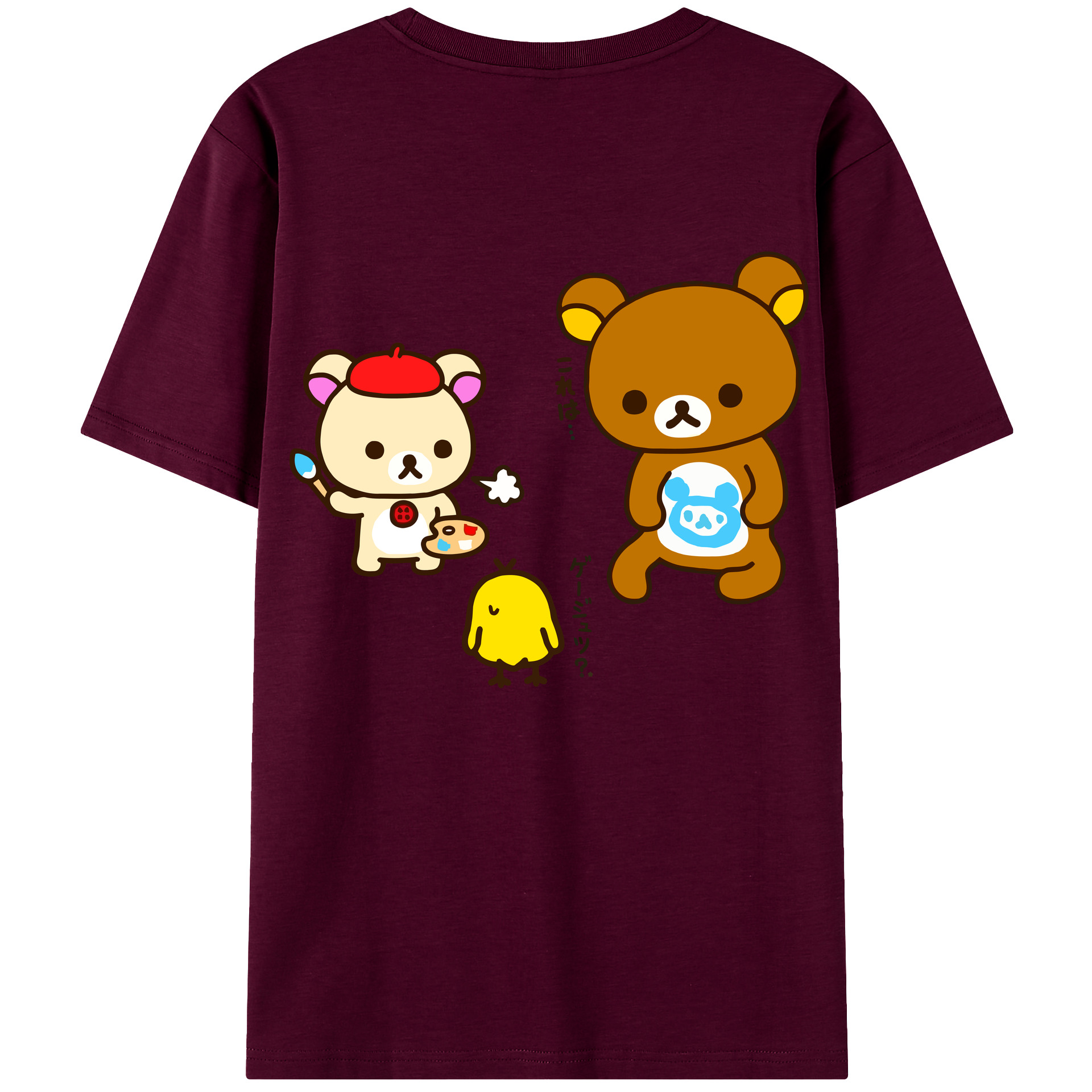 （画像用） リラックマ リラックマ キイロイトリ Rilakkuma Korilakkuma Kiiroitori レディース半袖Tシャツ(バックプリント)